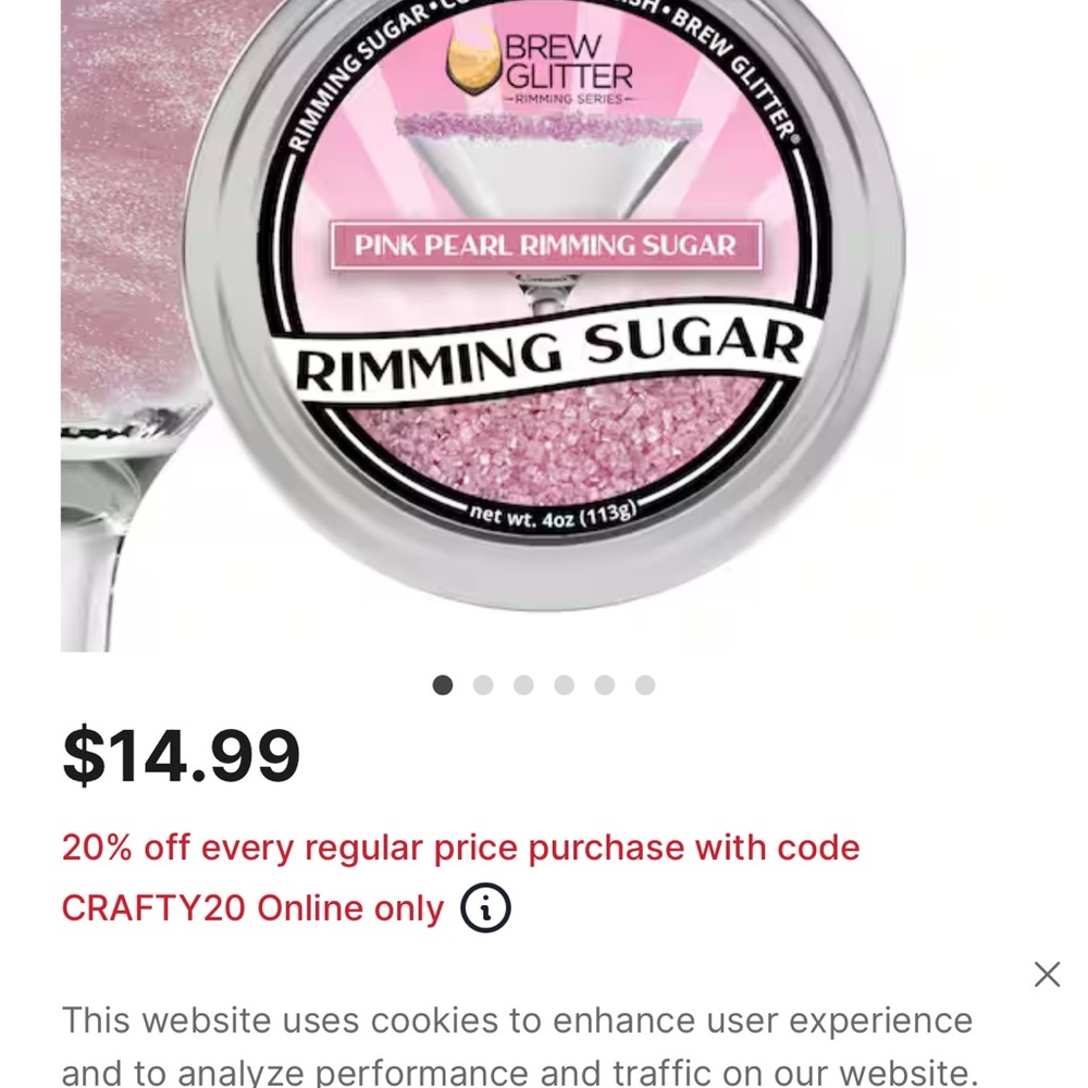 Brew Glitter hot pink Rimming Sugar - bundle of 3 tins